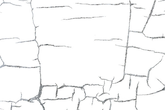 Symmetrical Concrete Crack Pattern Texture with Transparent Background and Rough Cement Lines