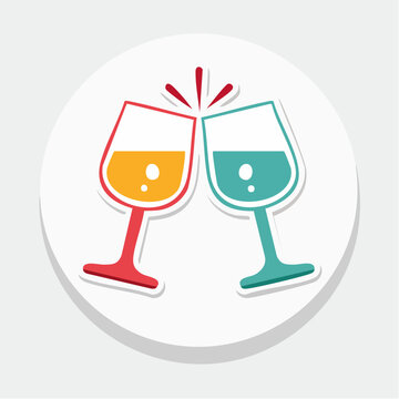 Two Wine Glasses Clinking for Celebration
