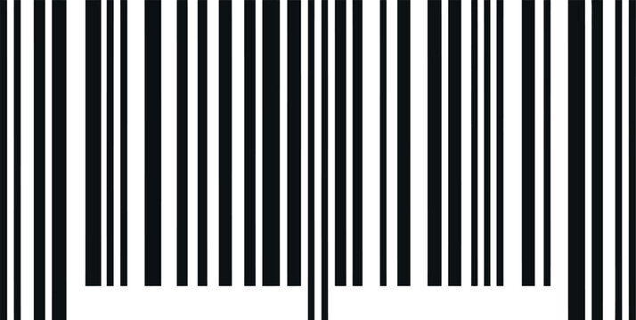 Barcode symbol consisting of vertical black and white lines provides a standard format for electronic product scanning and identification.