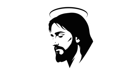 Jesus Christ profile portrait head. © Angsa