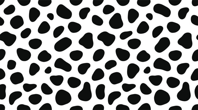 Black spots on transparent background pattern abstract background animal print seamless texture wallpaper.