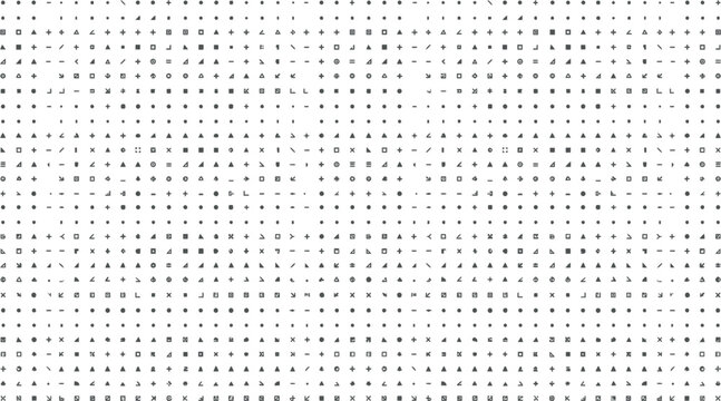 Seamless pattern of small icons on transparent background graphic elements abstract background texture wallpaper.