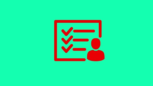Animated red checkmark loading on green background, success symbol, progress indicator, ui/ux checkmark animation