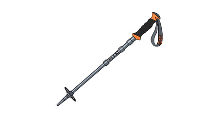 Obraz premium Adjustable trekking pole for hiking and mountain walking illustration