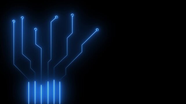 Electric energy discharge blue neon glow abstract background, motion electric discharge, blue energy motion, dynamic light trails