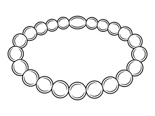 Obraz premium Pearl Necklace Elegant Illustration Showing Classic Beaded Jewelry Ornament in Monochrome Vector Style