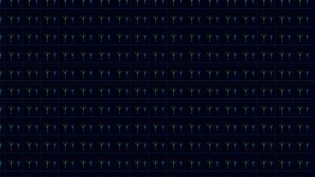 Repetitive geometric patterns on a dark background Vector
