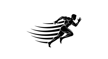 Obraz premium A silhouette of a running athlete.