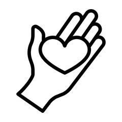 Obraz premium Giving Heart Vector Line Icon Design