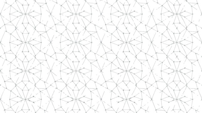 Seamless Abstract Vector Pattern Featuring Interconnected Geometric Dots and Lines Forming a Complex Network Mesh Structure on a Minimalist Neutral Background for Digital Design