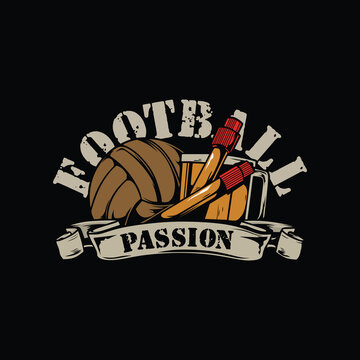 vector illustration of a football passion ultras casual hooligan football fans with beer and ball sticker logo vector illustration concept