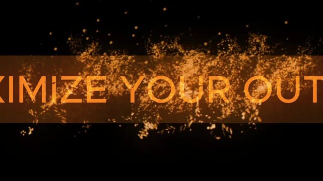 Minimal animated typography with bold white text &ldquo;MAXIMIZE YOUR OUTPUT&rdquo; on black background, modern productivity and performance concept, clean cinematic text animation, motivational business mindset 
