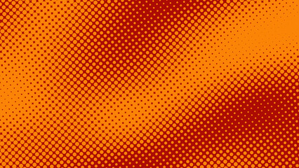 Obraz premium Retro Orange Halftone Dot Background With Red Gradient Comic Pop Art Texture And Vintage Style