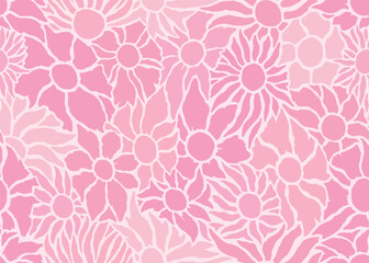 Abstract pink floral seamless pattern background. Vector illustration surface pattern © leavector