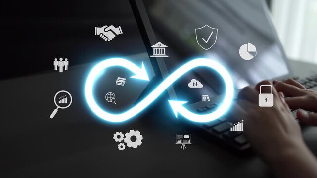 Infinity concept, limitless business potential, innovation opportunities, forward-thinking strategy, and embracing endless possibilities for creative growth and future development. Muxer