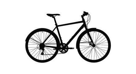 Fototapeta premium Mountain bike silhouette against a white background high quality professional detailed modern