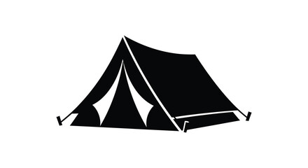 Black tent silhouette against a white background silhouette high quality professional detailed © MIRAJ02