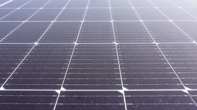 Modern photovoltaic solar panel grid generating clean energy