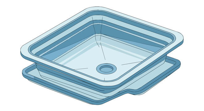 Portable Blue Collapsible Wash Basin for Outdoor Camping and Hiking Foldable Sink Illustration for Travel and Kitchen Use