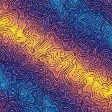 Vibrant abstract topographic map design.