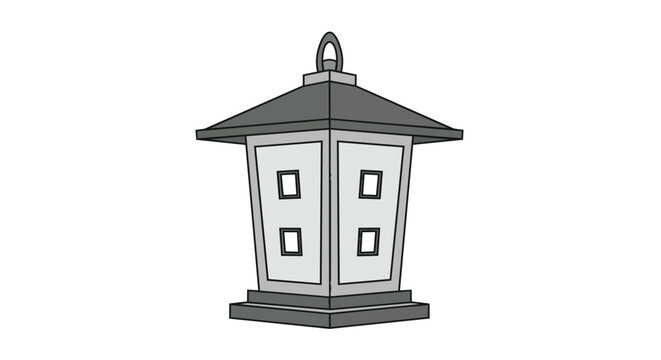Traditional Asian Style Outdoor Stone Lantern Illustration for Garden Decoration and Backyard Landscaping