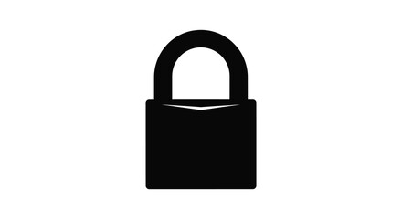 Fototapeta premium Black padlock shape on a white background silhouette high quality professional detailed