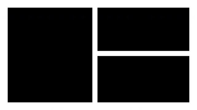 Aesthetic editorial split screen multi frame layout motion graphic transparent