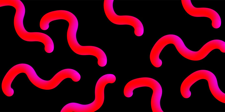 Abstract background with wave oil or worms imitation effect, 3d rendering computer generating backdrop, cartoon style