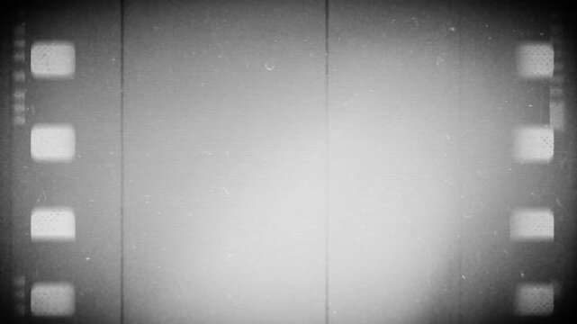 Vintage 35mm film frame look with retro scratches, dust, grit, texture and grain overlay effect, black and white 4k video