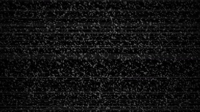 Retro VHS static texture with dense analog noise and thin horizontal scan lines on dark TV screen overlay for video editing