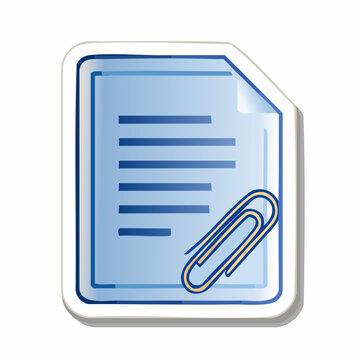 Document with Paperclip Icon