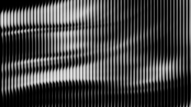 Abstract monochrome background featuring vertical parallel stripes overlaid with soft blurred motion waves creating a dynamic minimalist visual texture pattern