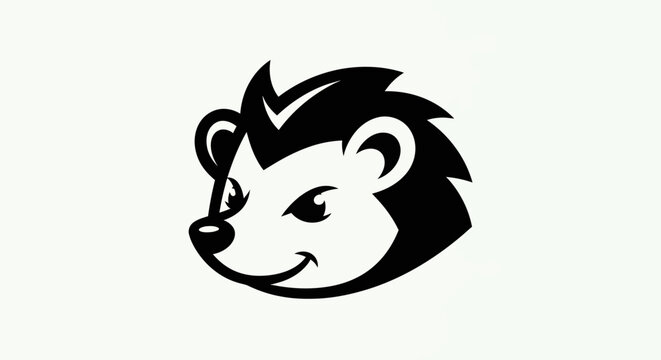 Stylized hedgehog icon on white background