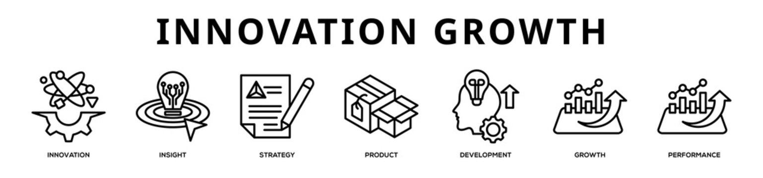 Innovation Growth web banner icon illustration