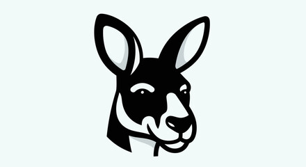Obraz premium Stylized kangaroo head illustration