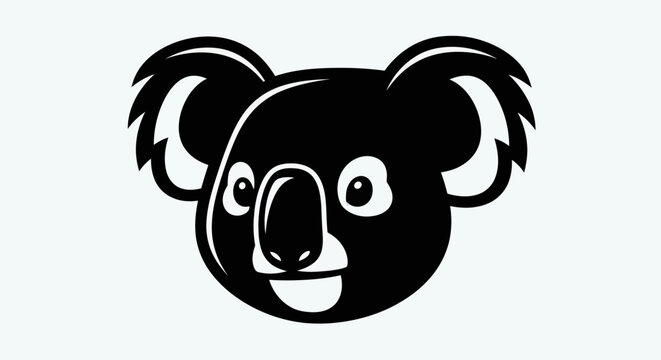 Stylized koala bear head illustration