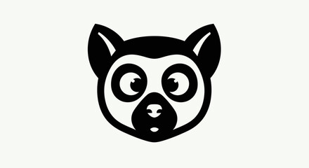 Stylized lemur face in black and white © amri