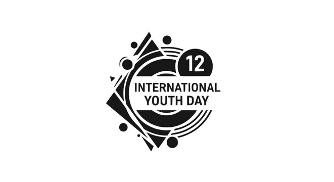 International Youth Day 12th August Graphic Design with Abstract Geometric Elements