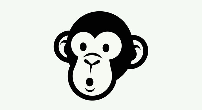 Stylized monkey head illustration
