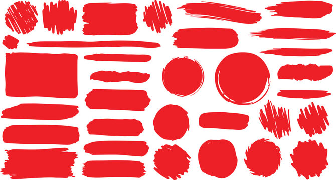 Black set paint brush, ink brush, brush strokes, brushes, lines, frames, box, grungy. Grungy brushes collection. Brush stroke paint boxes on white background