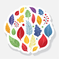 Fototapeta premium Colorful Assortment of Autumn Leaves and Berries