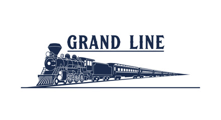 Vintage Steam Train Illustration - Grand Line © Eliy