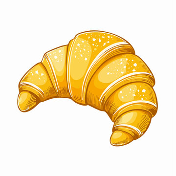 Golden Croissant Illustration