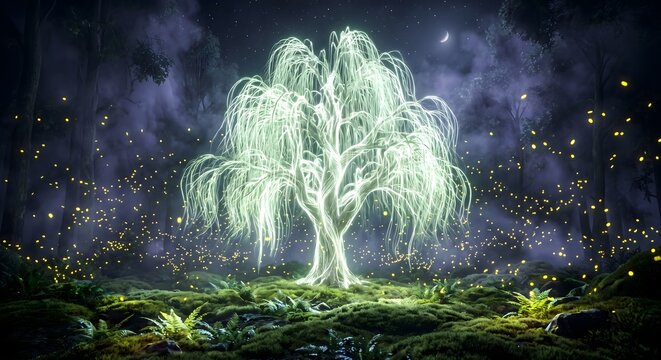 magic fountain in the forest