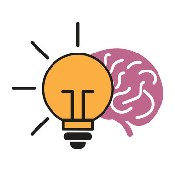 Creative Brain Lightbulb Thinking Icon