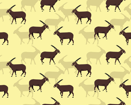 Saola Spindlehorn Walking Seamless Pattern Background