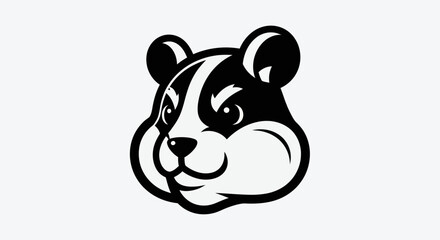 Stylized panda head illustration © amri
