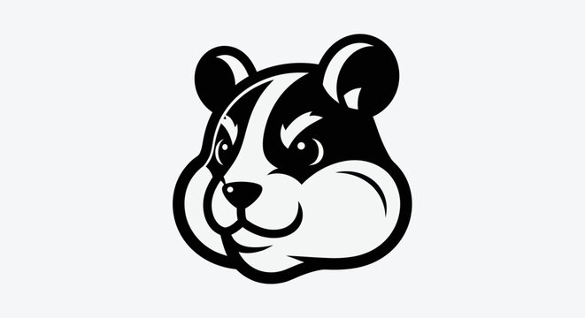 Stylized panda head illustration