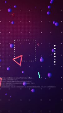 Vertical video: dotted square pulsing, shifting on teal+ passing, making icons turn to show flow
