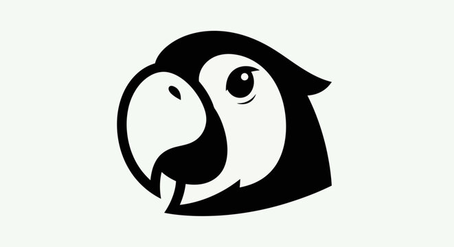 Stylized parrot head silhouette illustration